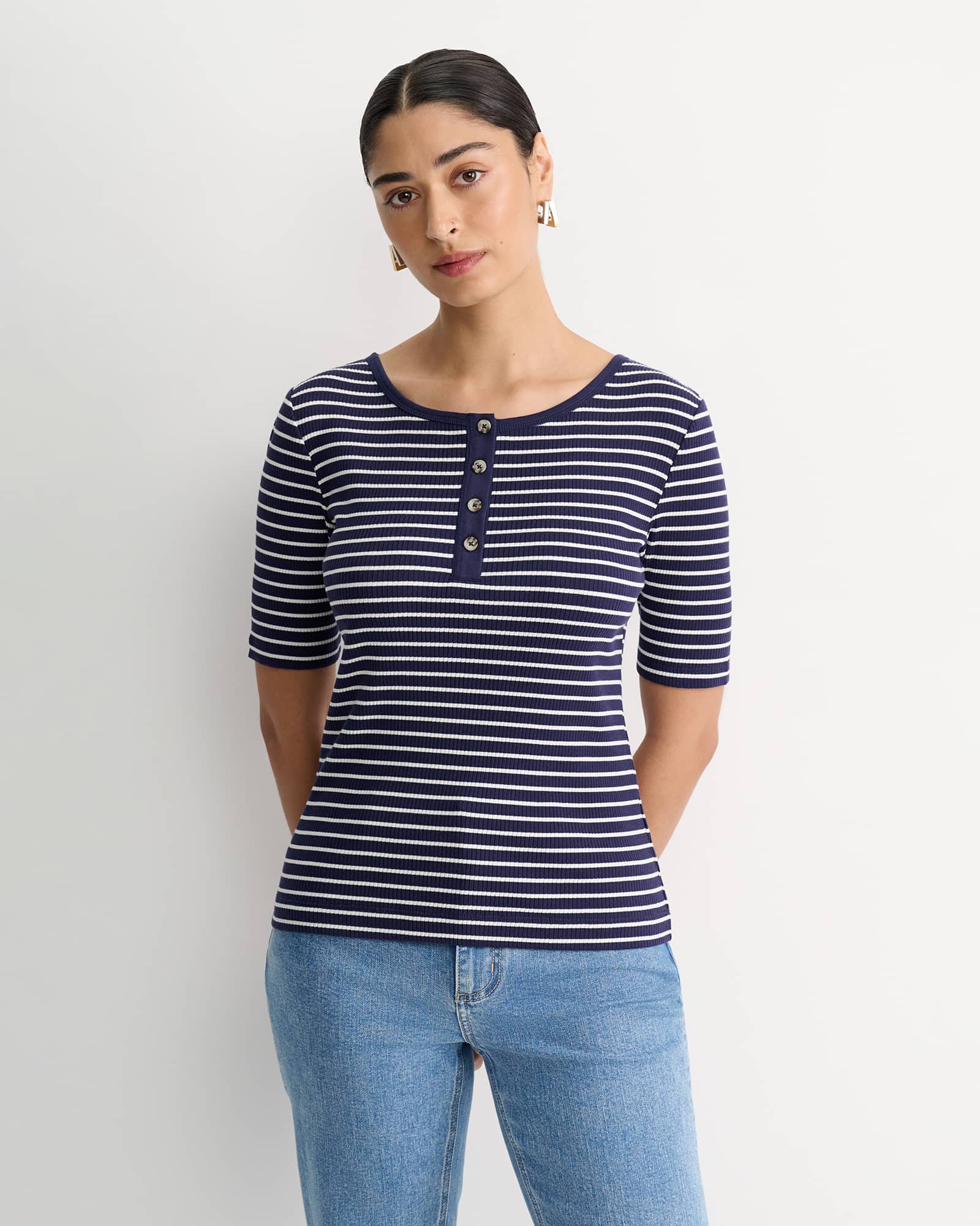 Allie Rib Henley Tee