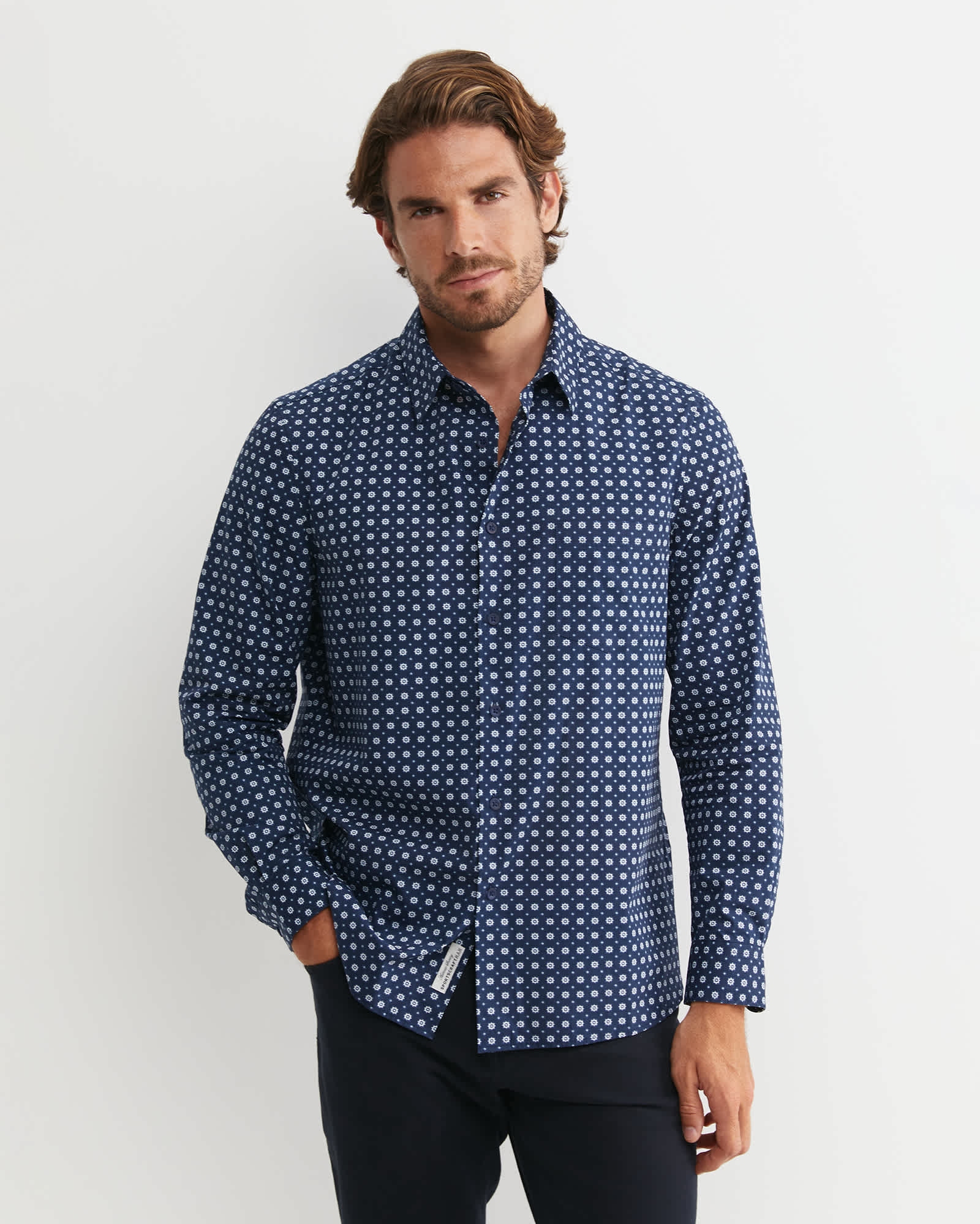 William Long Sleeve Print Shirt