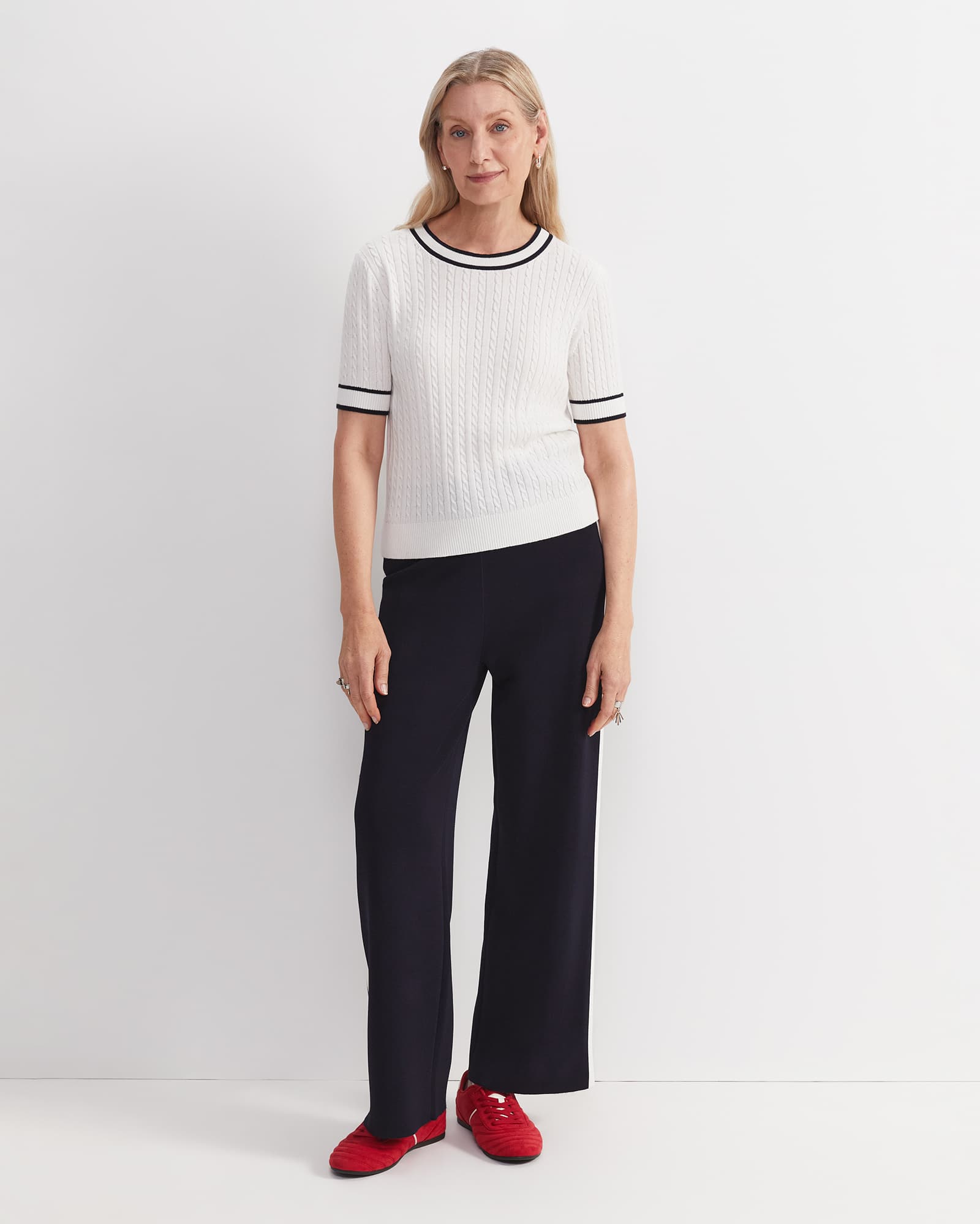 Elka Cable Short Sleeve Knit