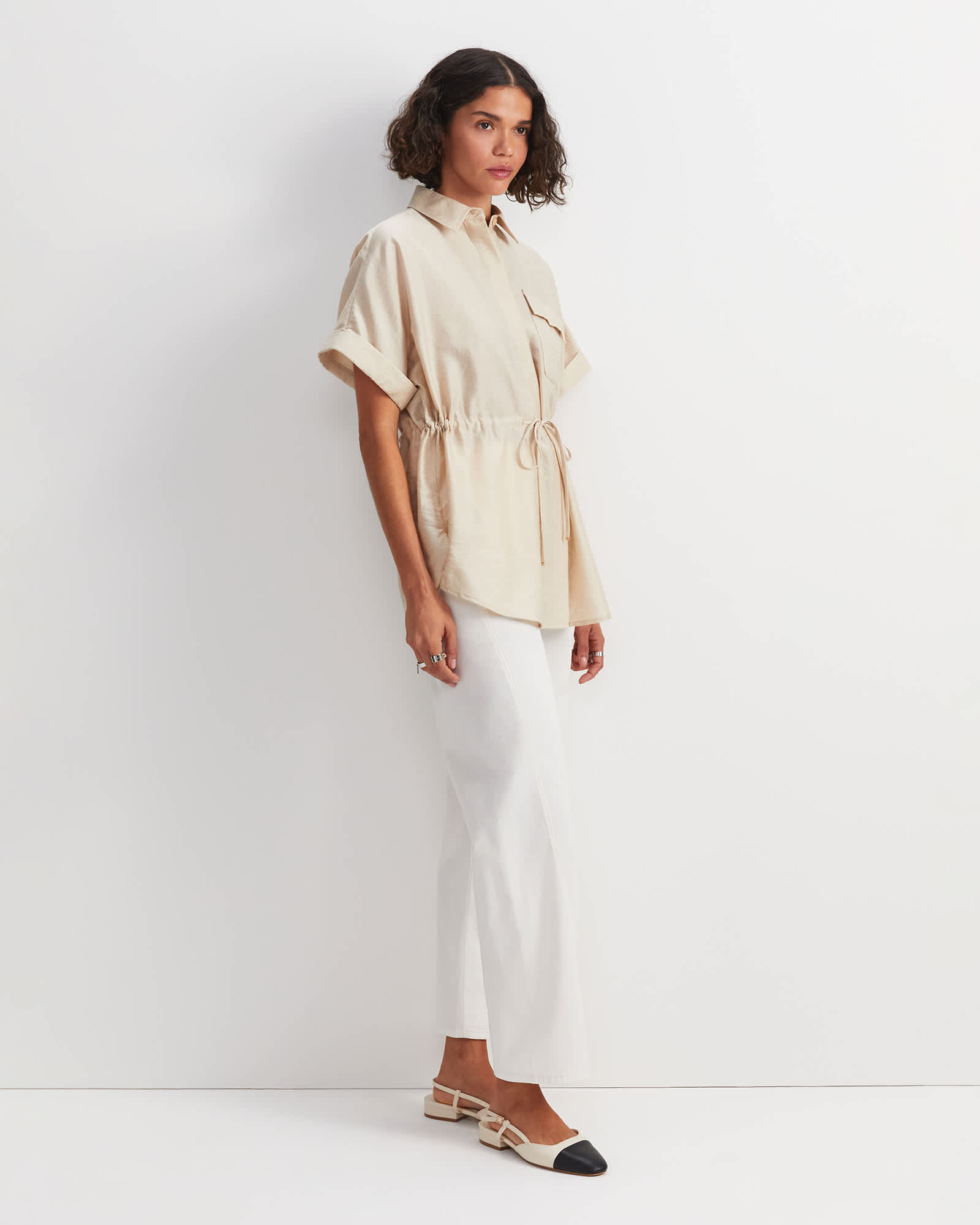 Farrah Drawcord Blouse