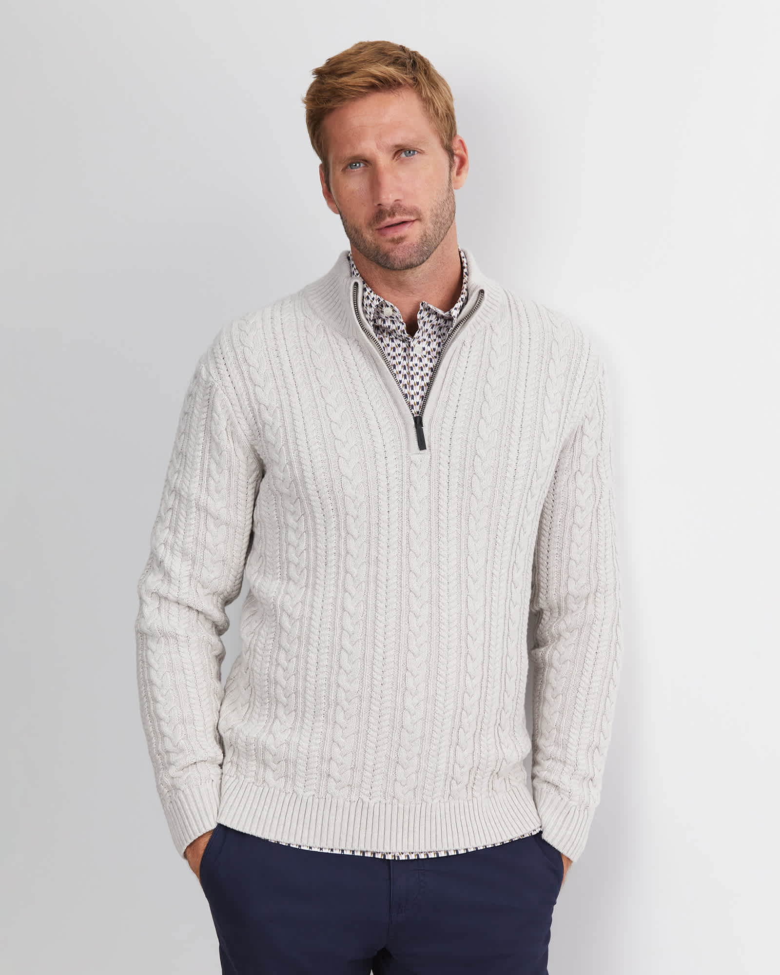 Joshua Cable Quarter Zip Knit