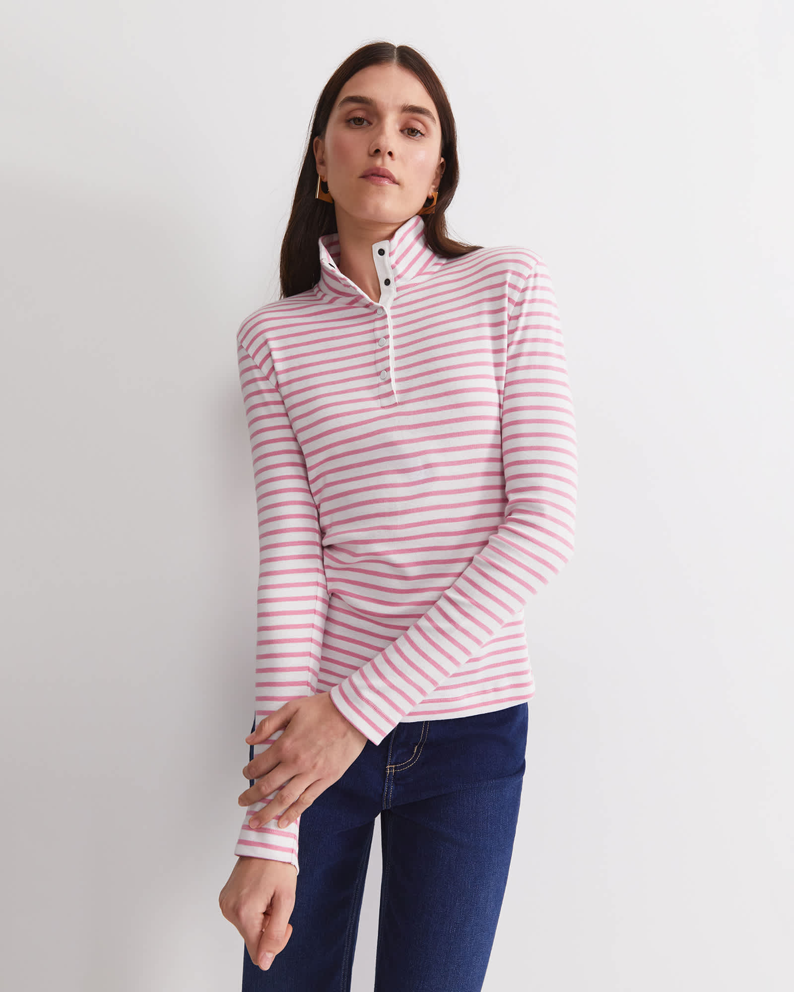 Lucy Snap Funnel Neck Top