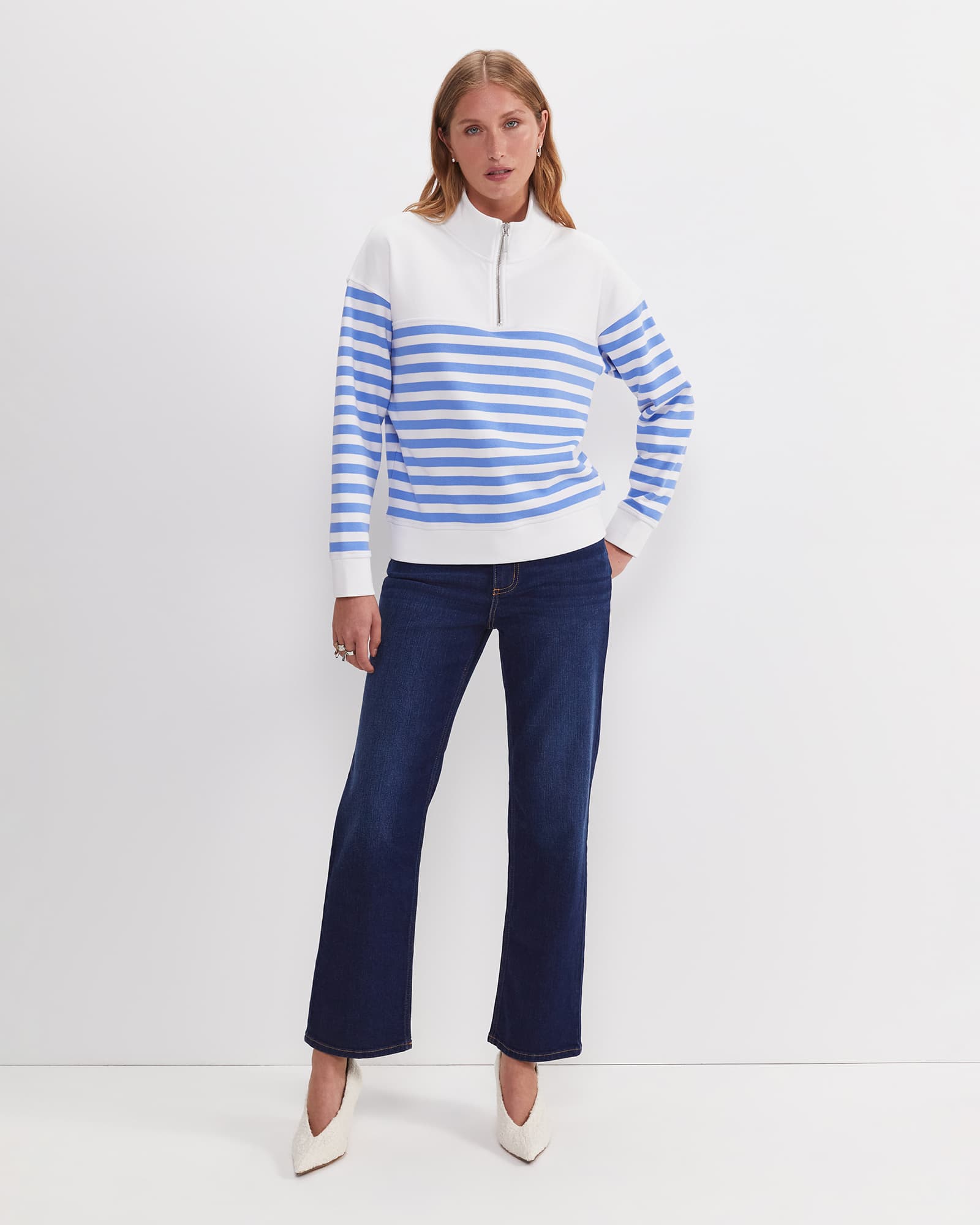 SC Stripe Quarter Zip Sweat
