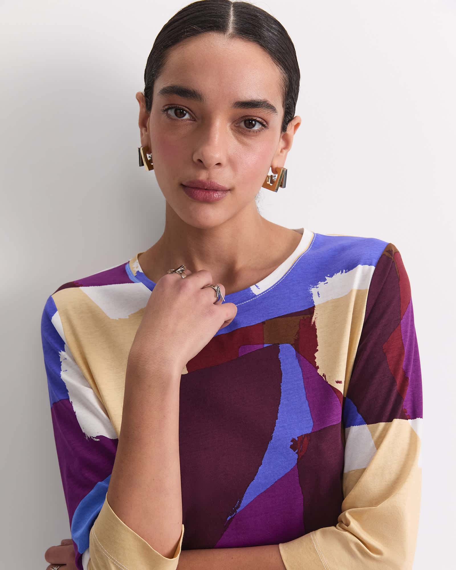 Cora 3/4 Sleeve Mercerised Tee