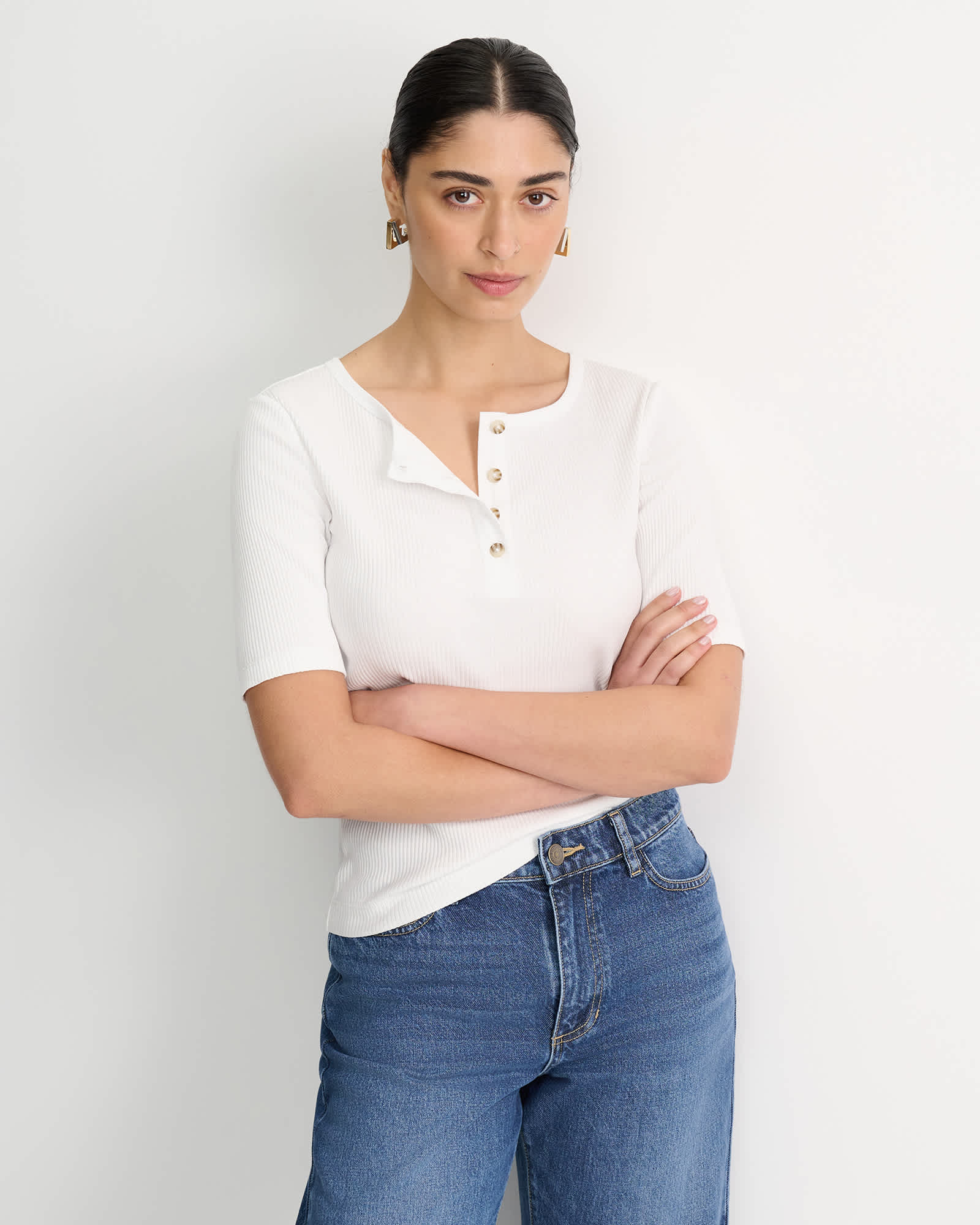 Allie Rib Henley Tee