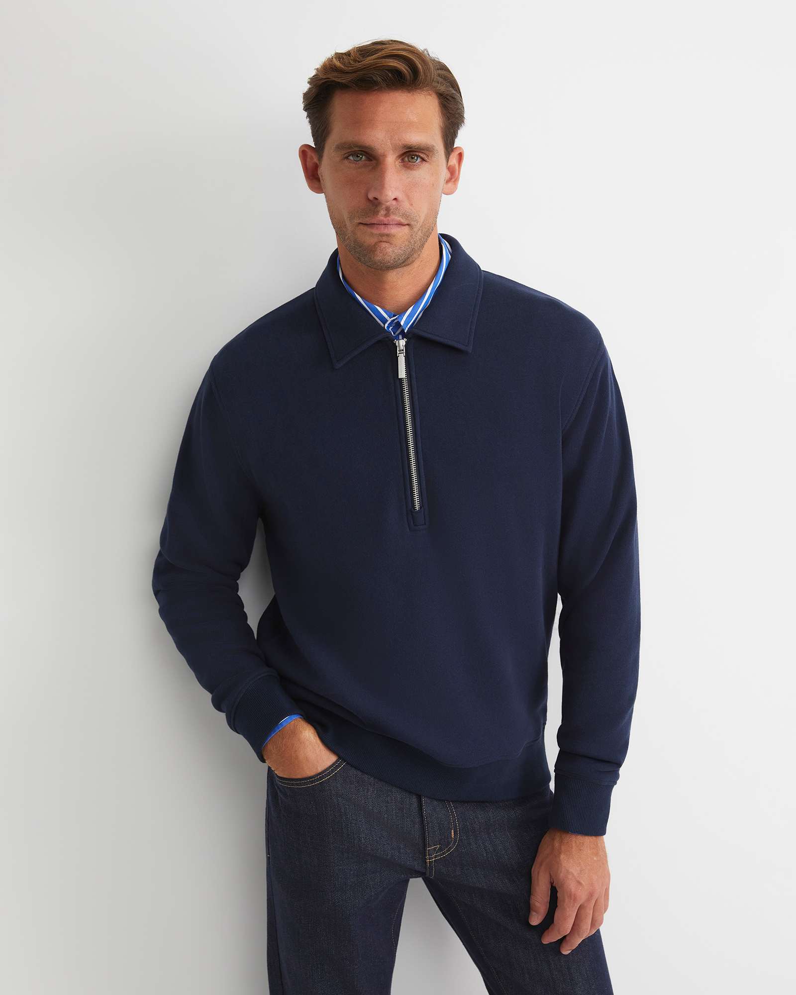 Collared Zip Sweat