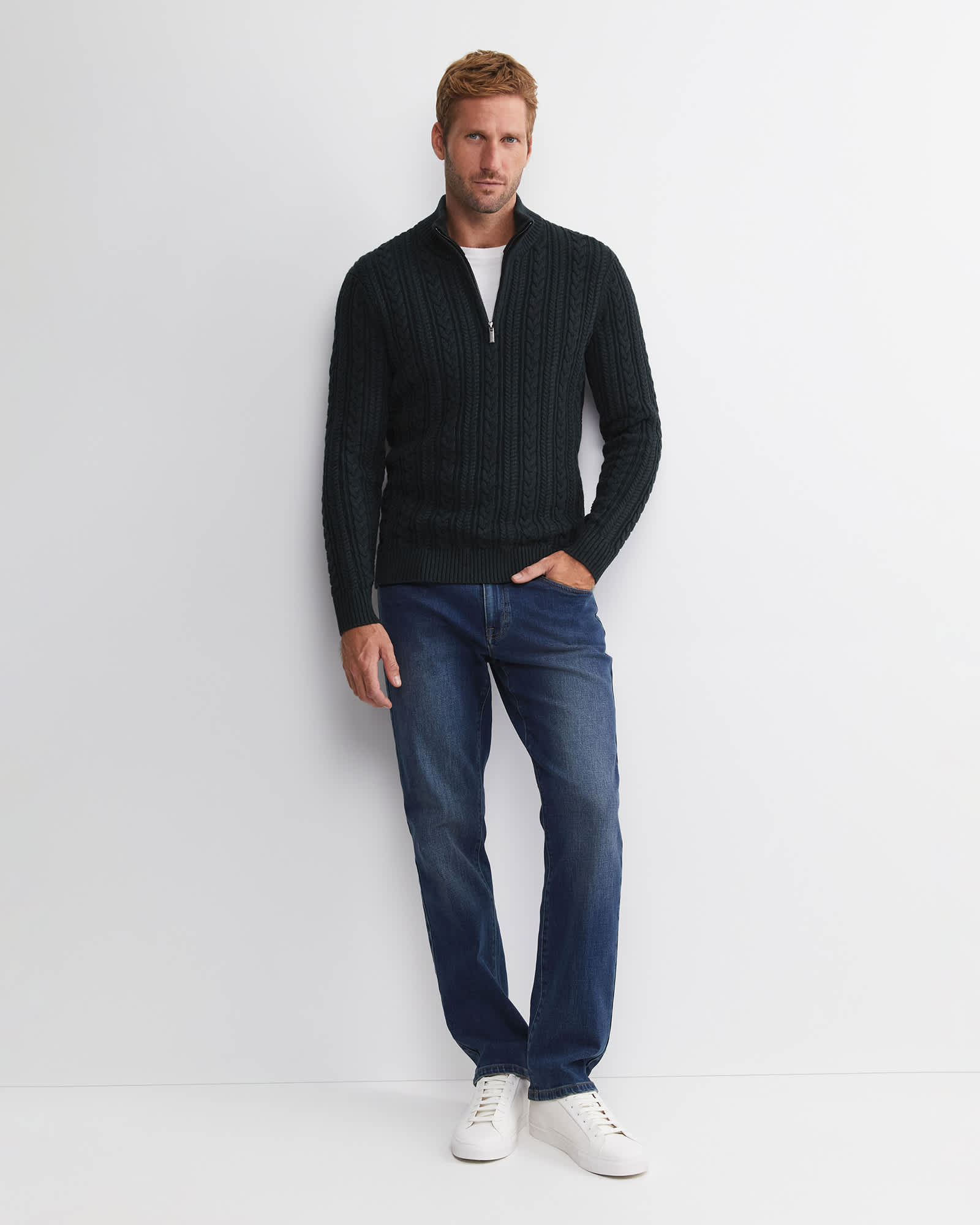 Joshua Cable Quarter Zip Knit