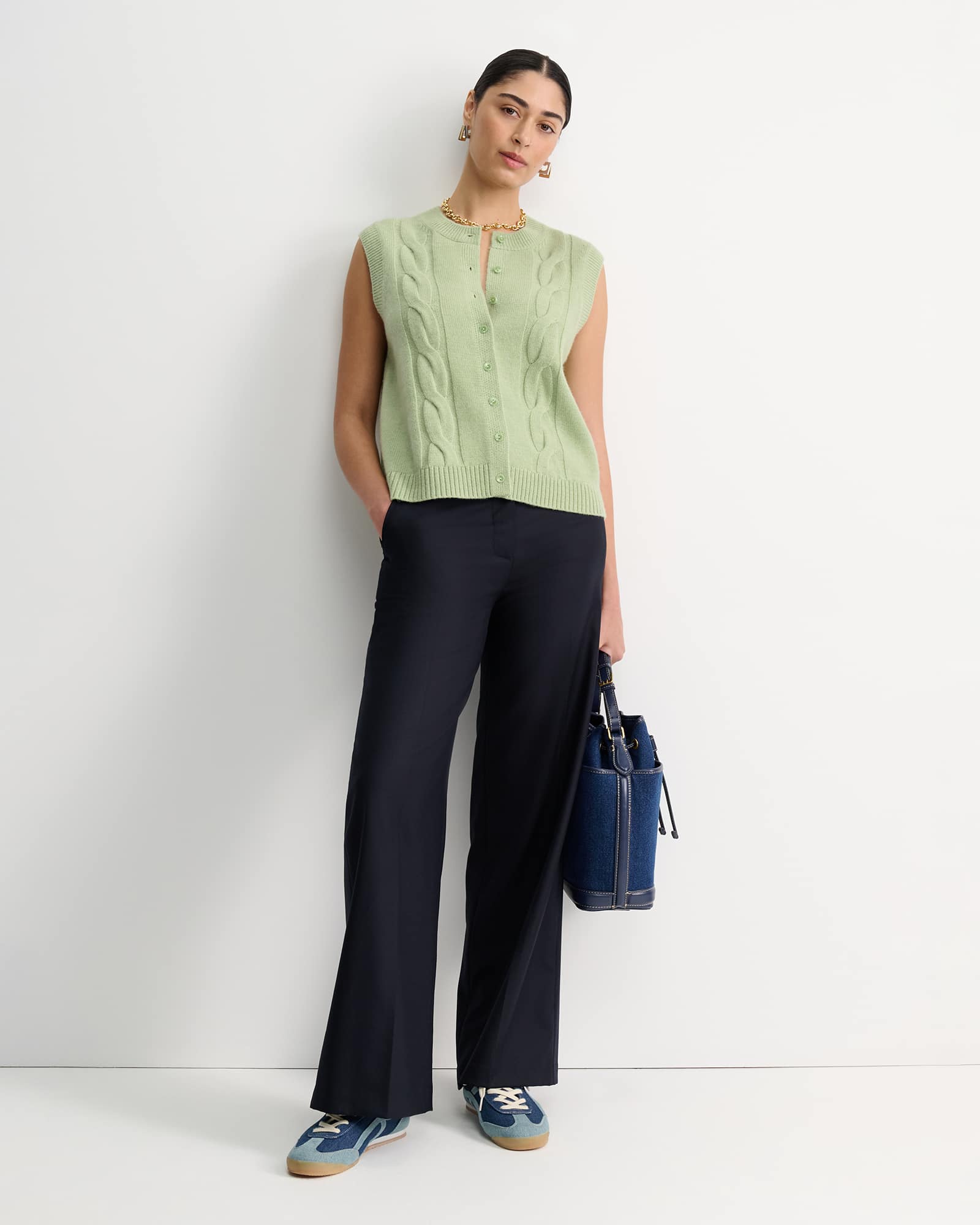 Pearl Chunky Cable Vest