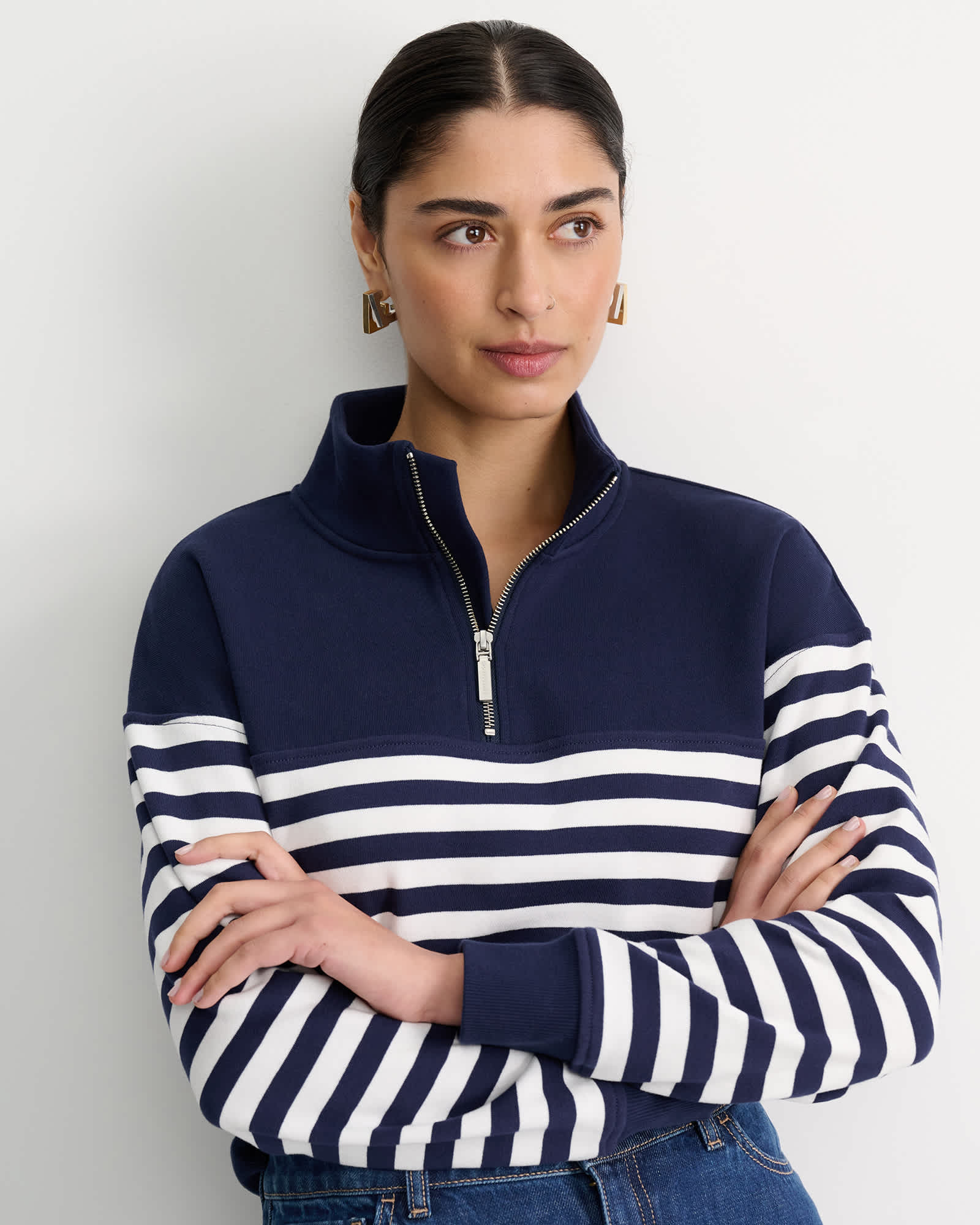 SC Stripe Quarter Zip Sweat