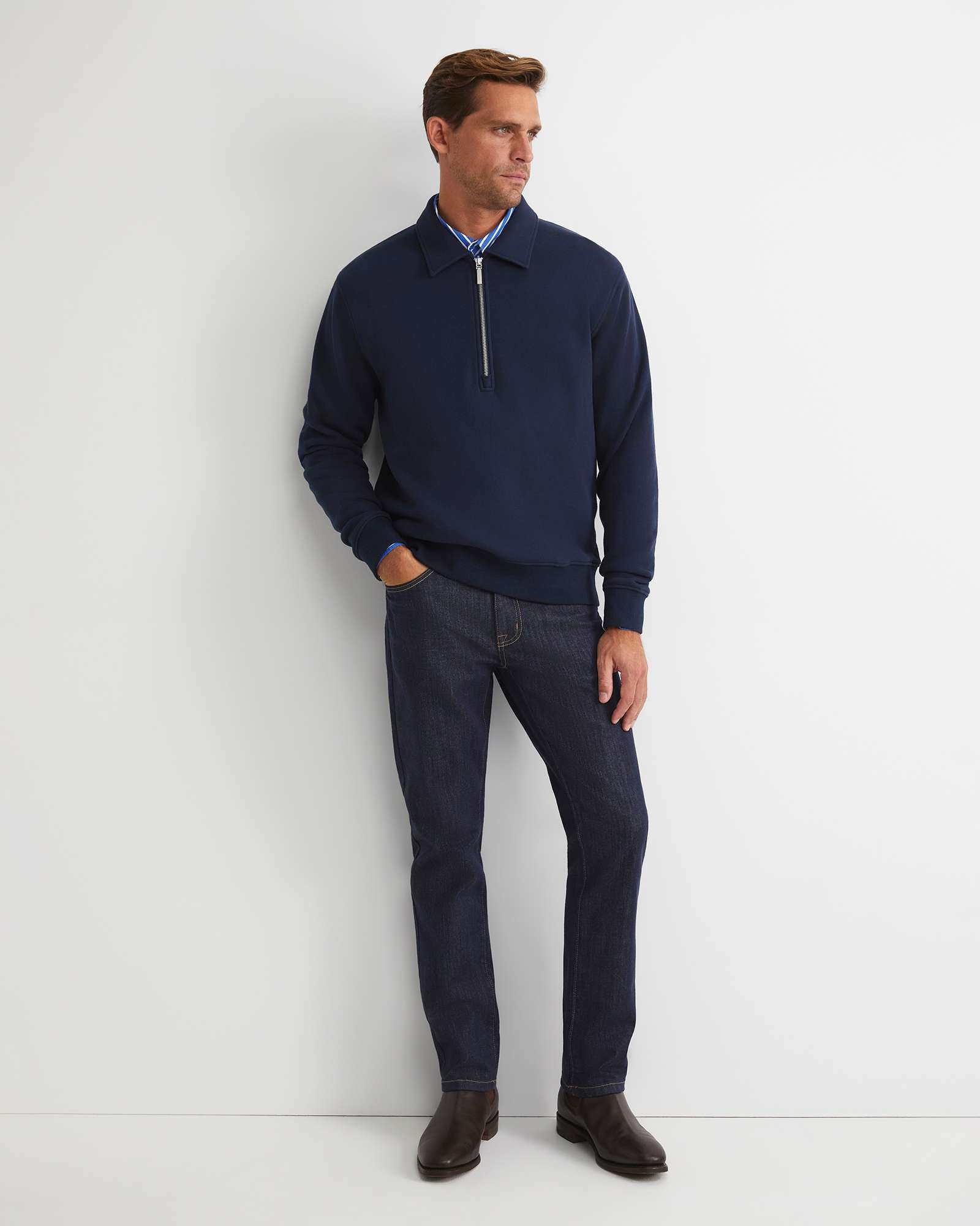 Collared Zip Sweat