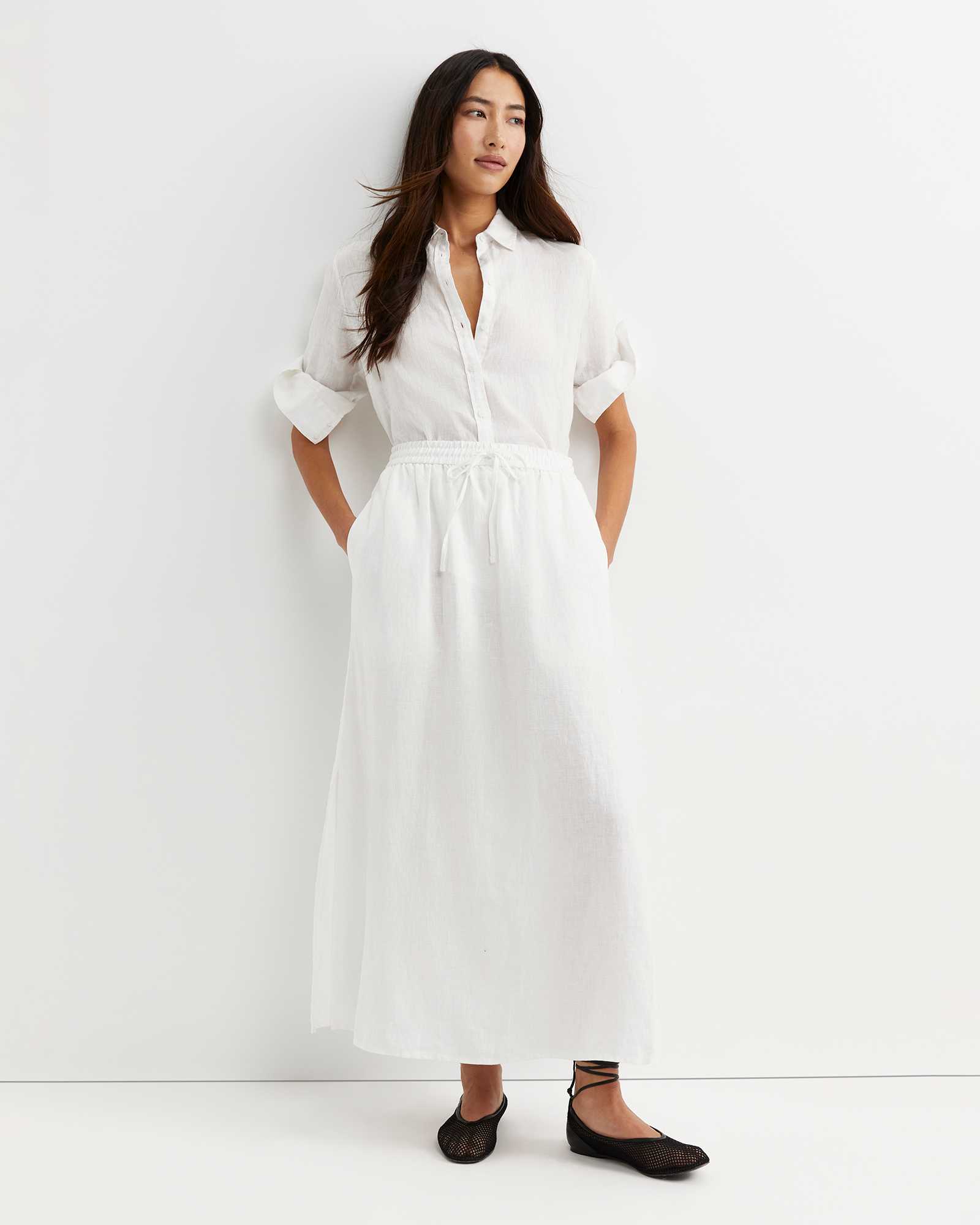 Lulu Linen Midi Skirt