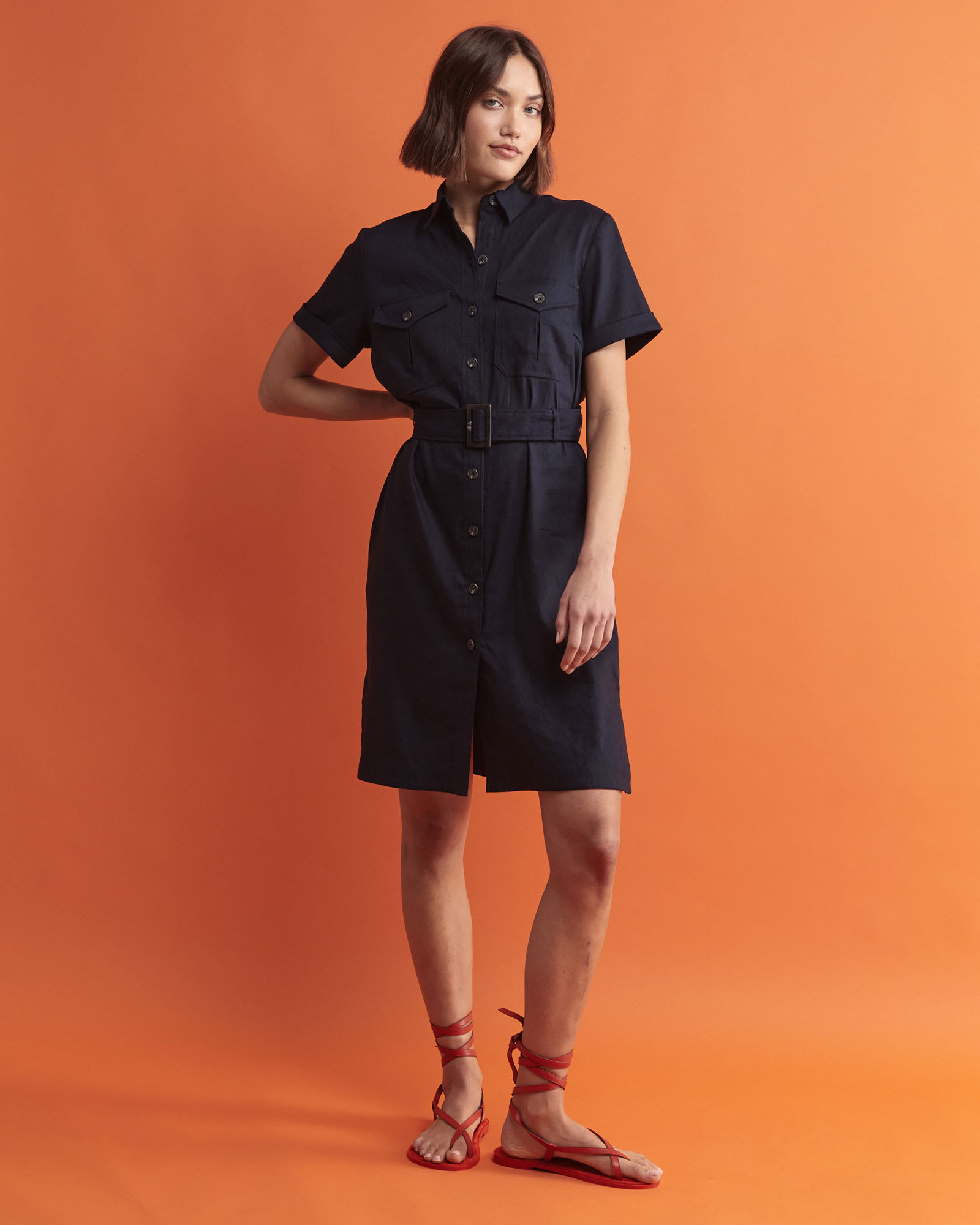 Rosa Belted Shirt Dress