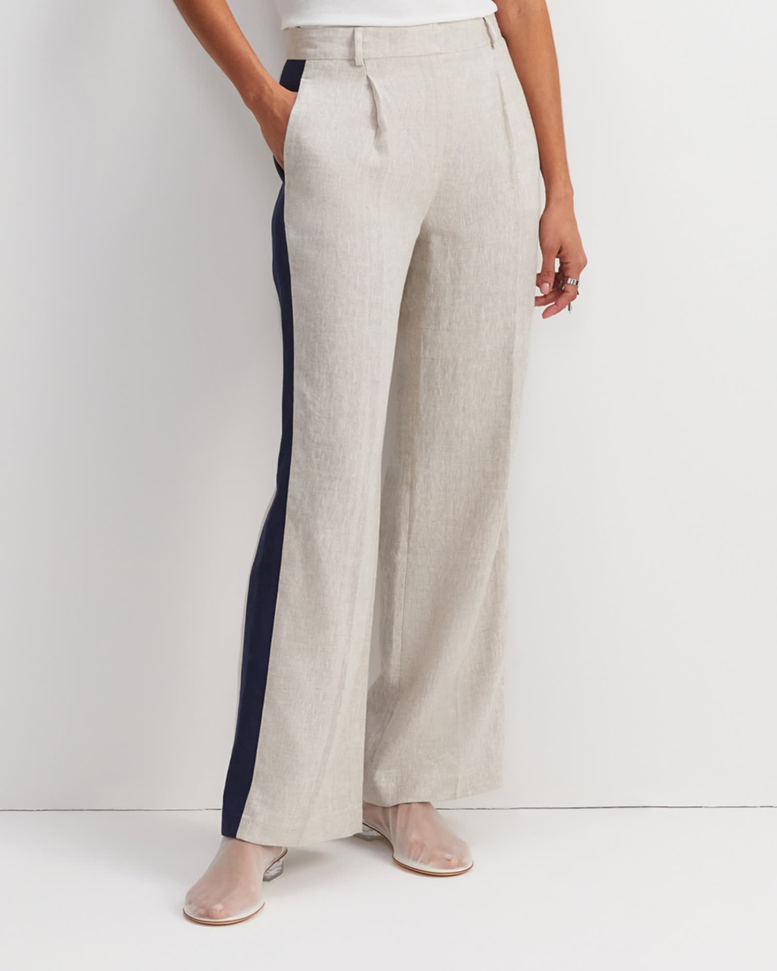 Freya Side Stripe Linen Pant