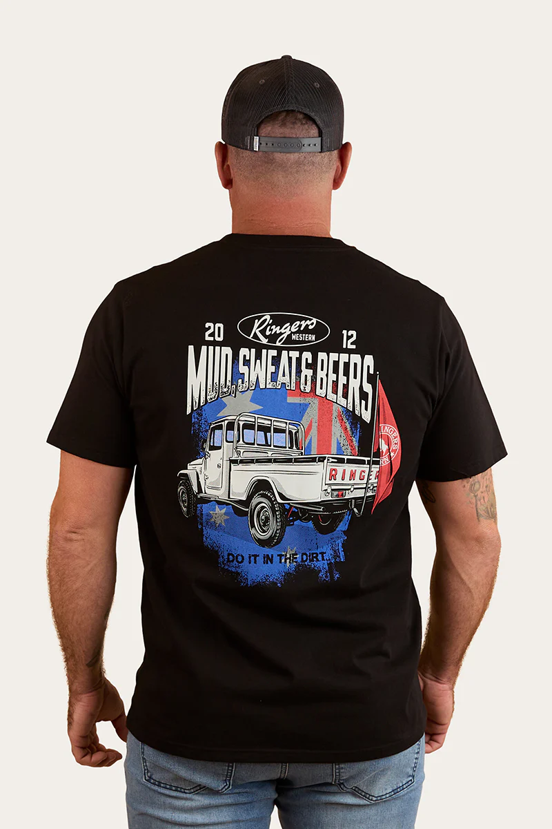 Mud Sweat Beers Mens Loose Fit T-Shirt - Black