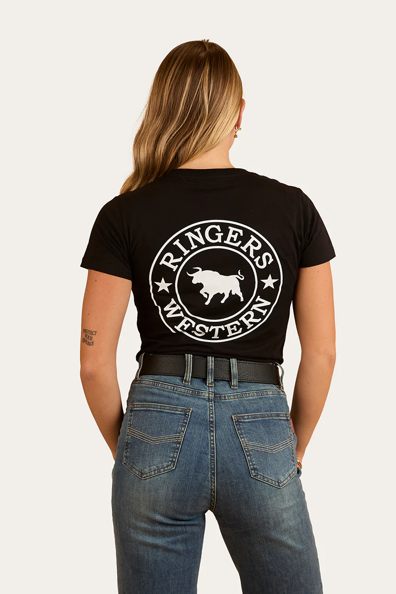Signature Bull Womens Classic Fit T-Shirt - Black/White