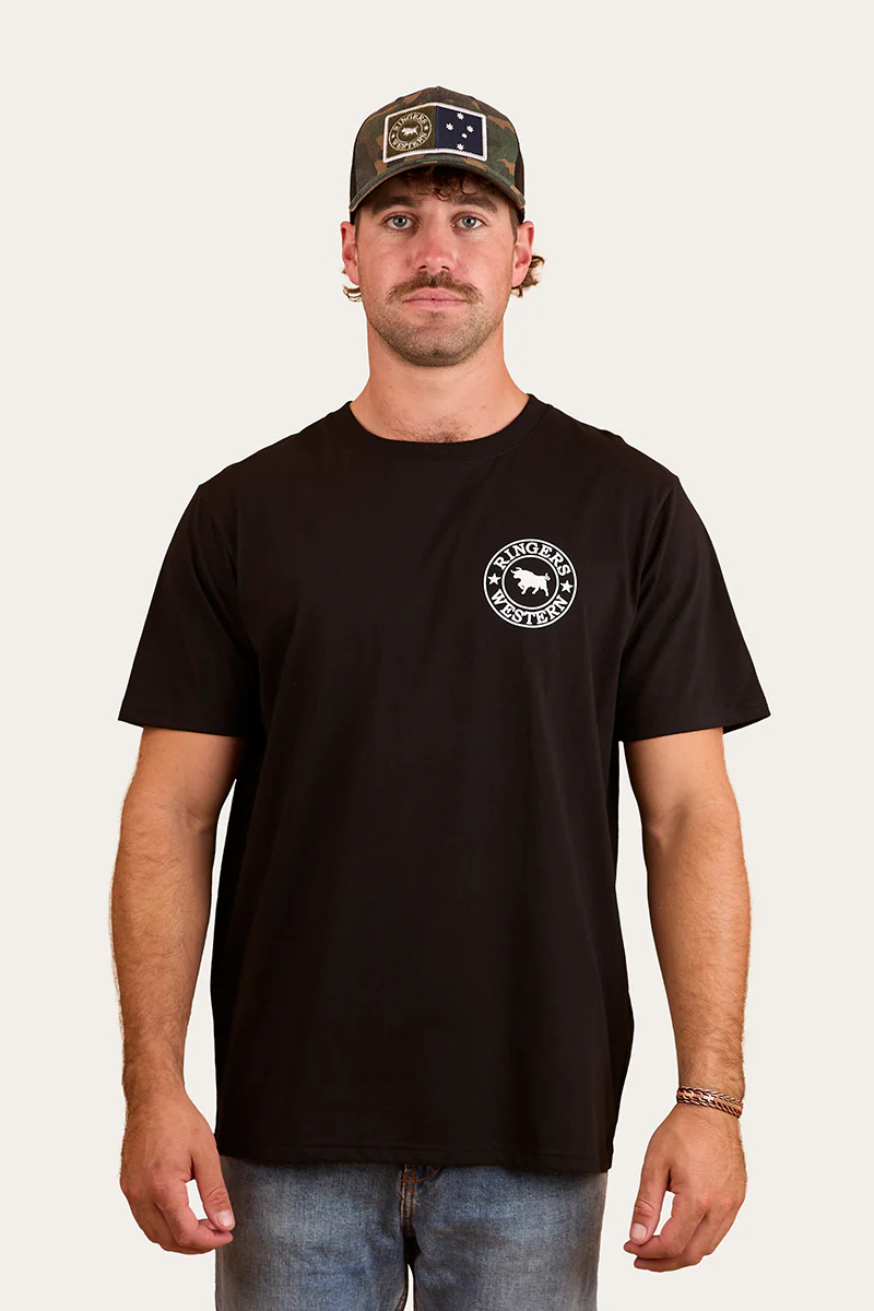 Signature Bull Mens Loose Fit T-Shirt - Black/White