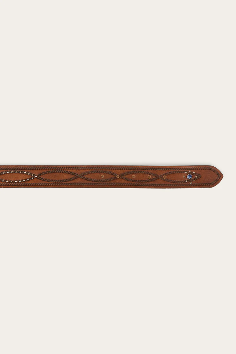 Diamond T Belt - Tan / Silver