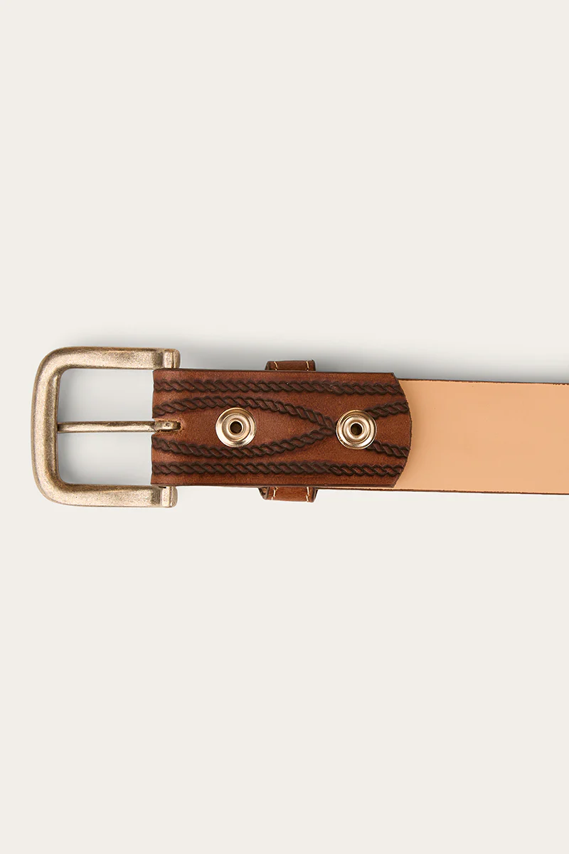 Diamond T Belt - Tan / Silver