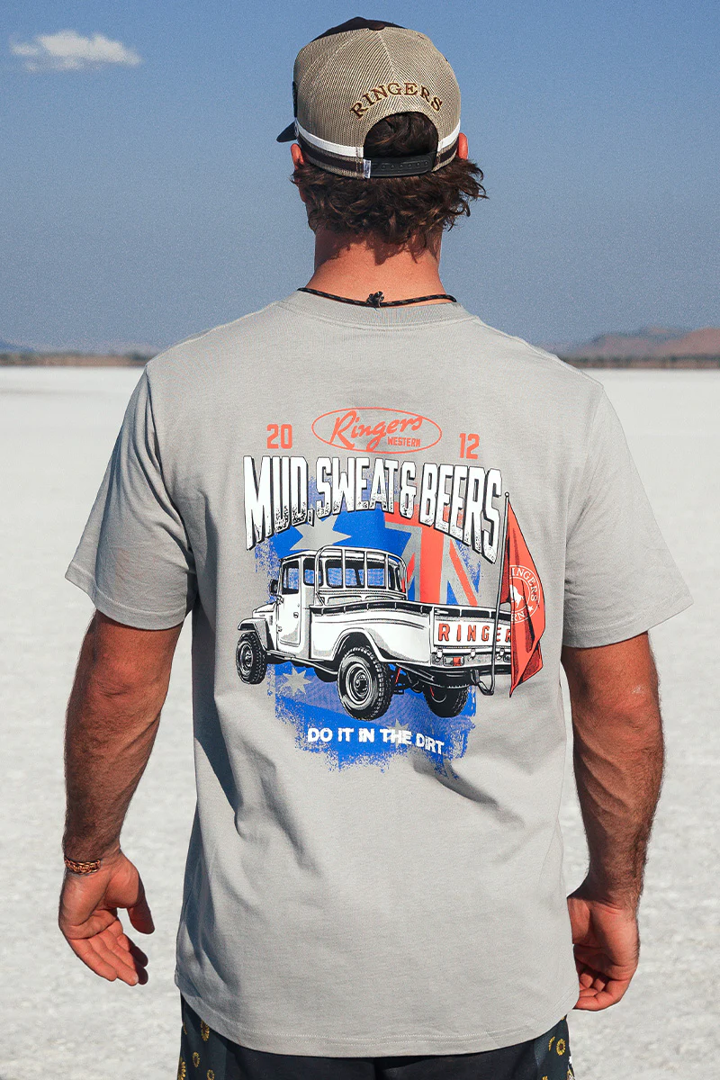 Mud Sweat Beers Mens Loose Fit T-Shirt - Cement