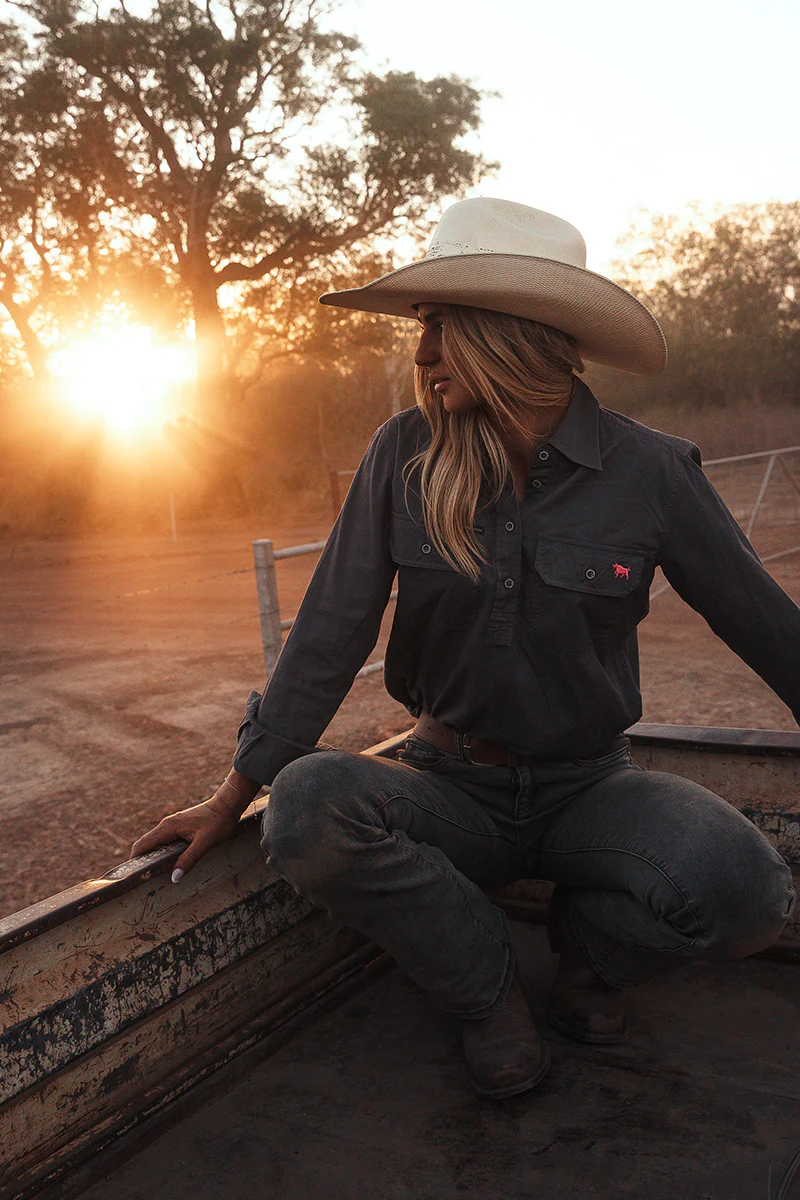 Condora Womens Half Button Work Shirt - Magnum