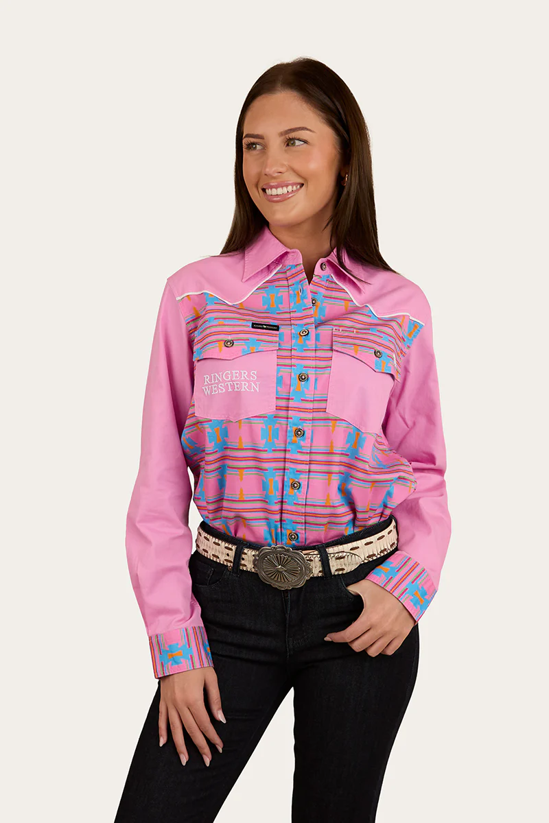 Burdekin Womens Limited Edition Full Button Work Shirt - Pastel Pink