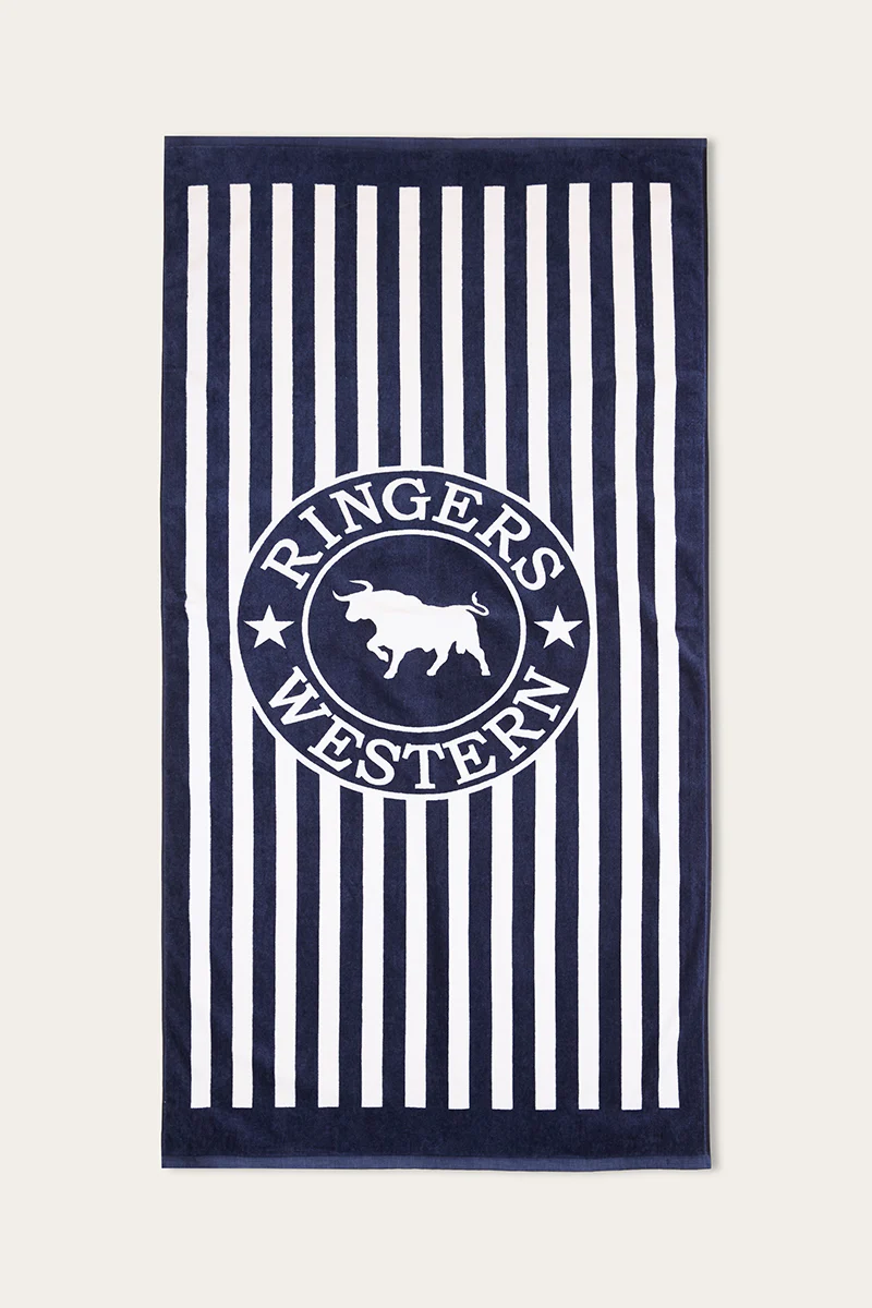 Ringers Stripe Towel - Navy