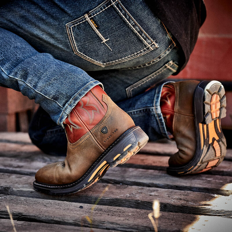 WorkHog Wide Square Toe Steel Toe Work Boot