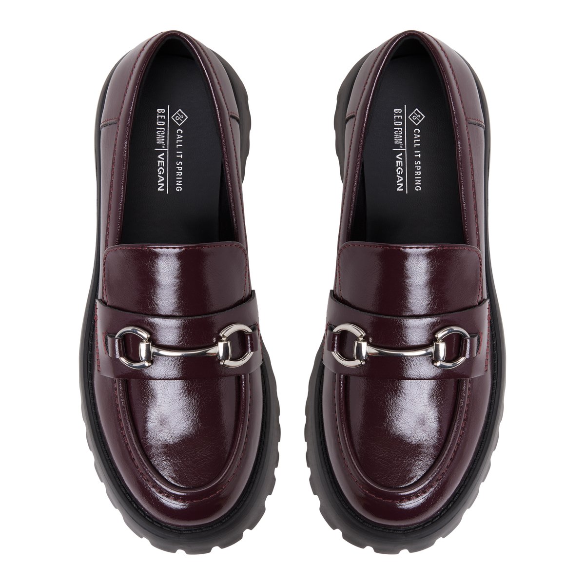 Cluelesss Bordo Synthetic Shiny Women's Loafers