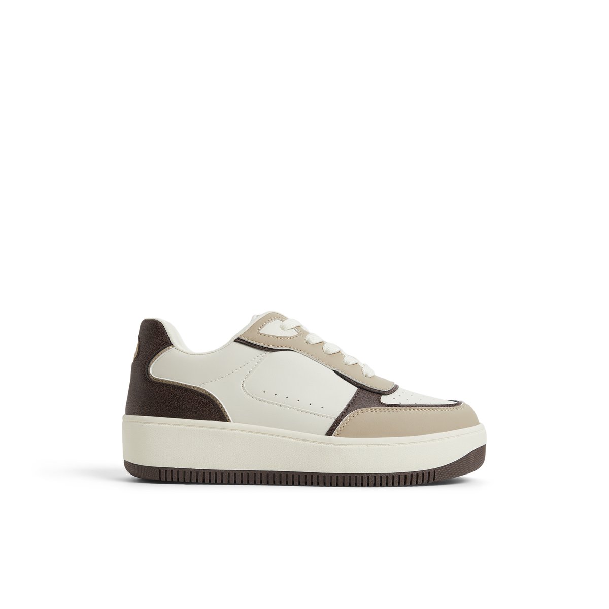 Freshy Brown Overflow Women's White Sneakers