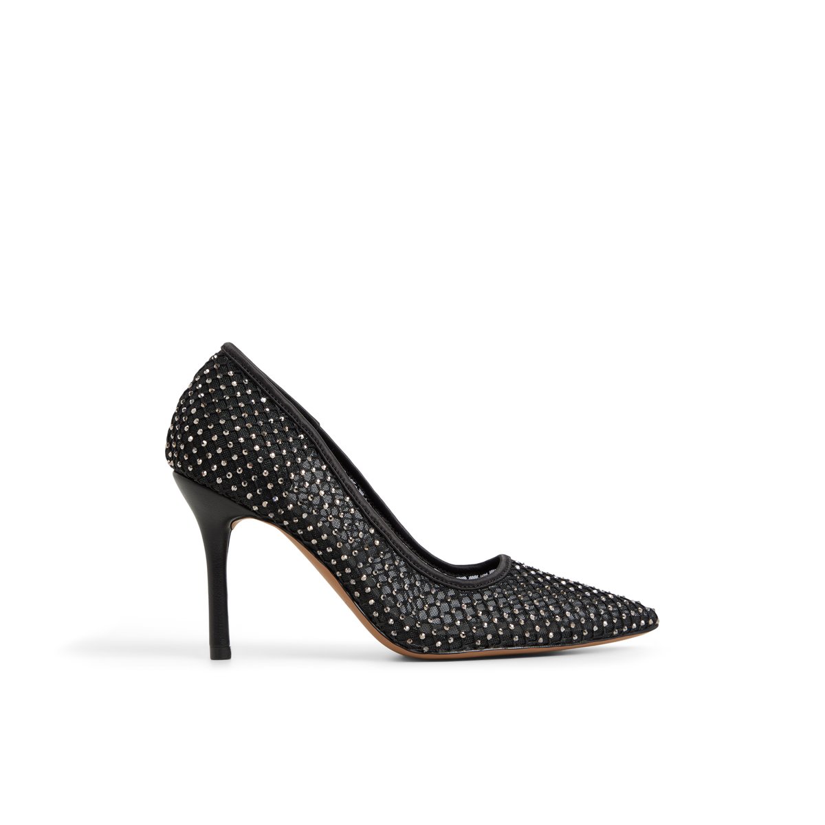 Leeona Black Textile Mesh Glitter Women's Pumps