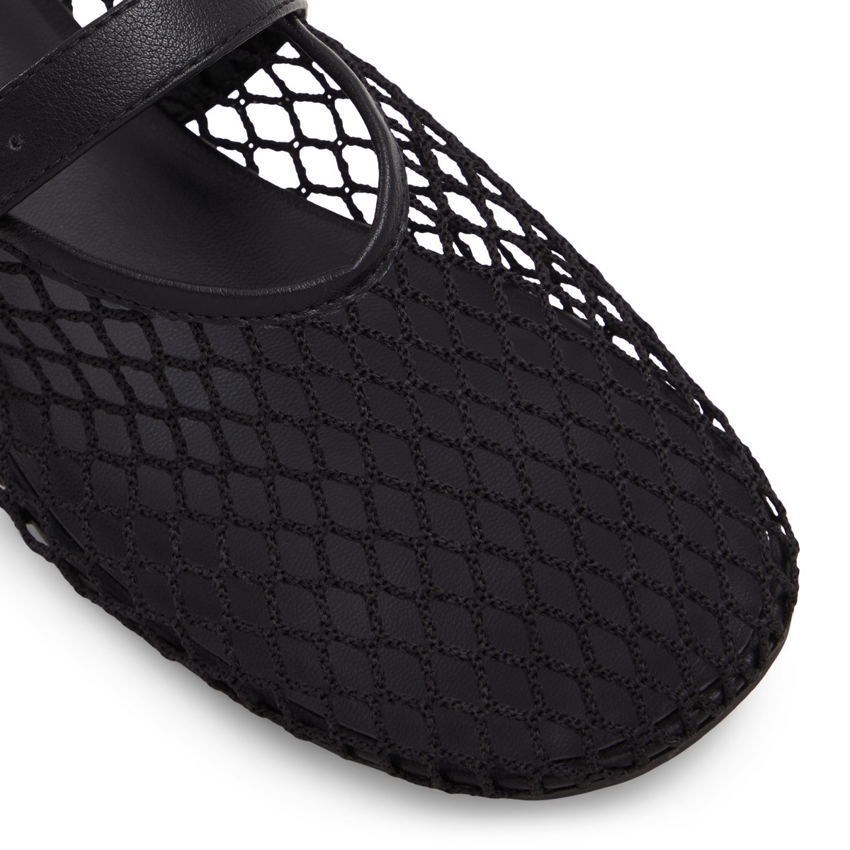Elyiaa Black Textile Mesh Women's  Mary Janes