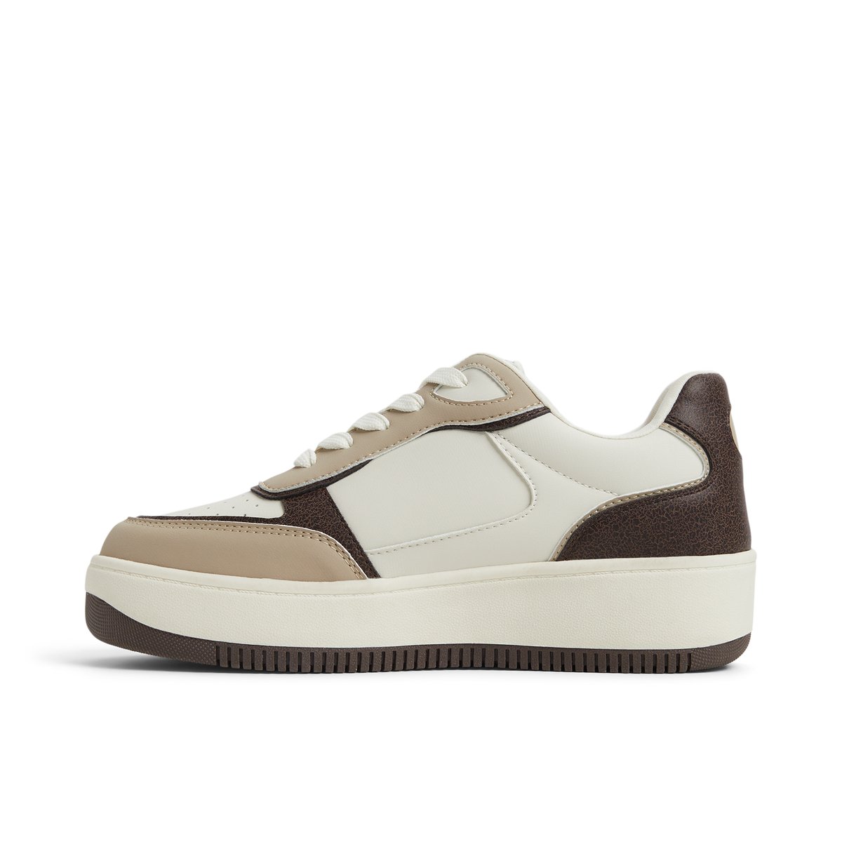 Freshy Brown Overflow Women's White Sneakers