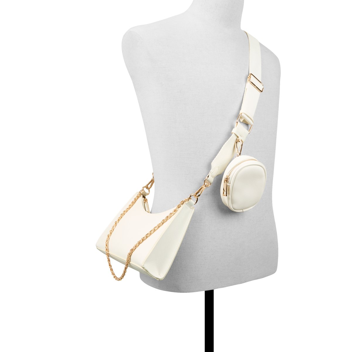 Adreddia White Synthetic Smooth Women's Crossbody