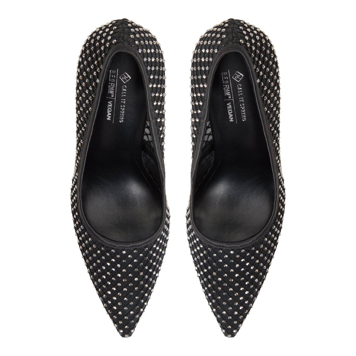 Leeona Black Textile Mesh Glitter Women's Pumps