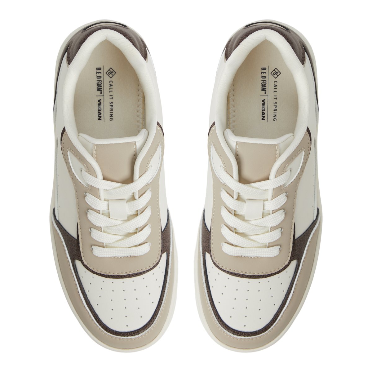 Freshy Brown Overflow Women's White Sneakers