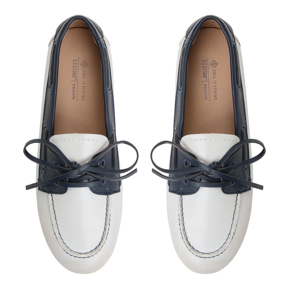 Shelly White/Navy Women's Loafers