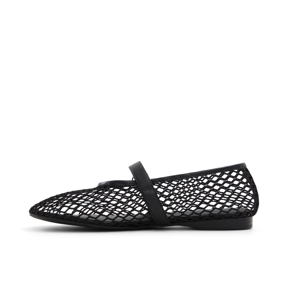 Elyiaa Black Textile Mesh Women's  Mary Janes