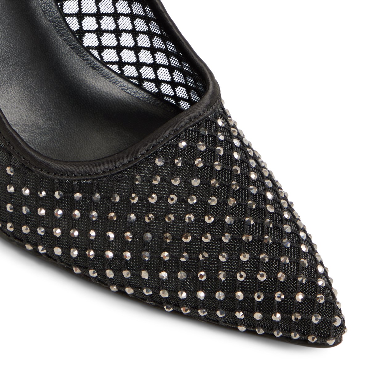 Leeona Black Textile Mesh Glitter Women's Pumps