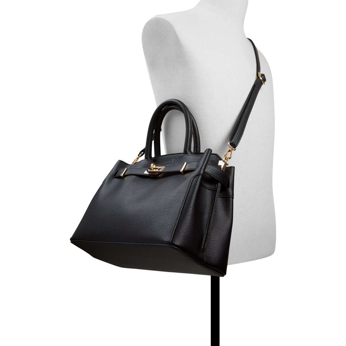 Lemercier Black Synthetic Grainy Women's Crossbody