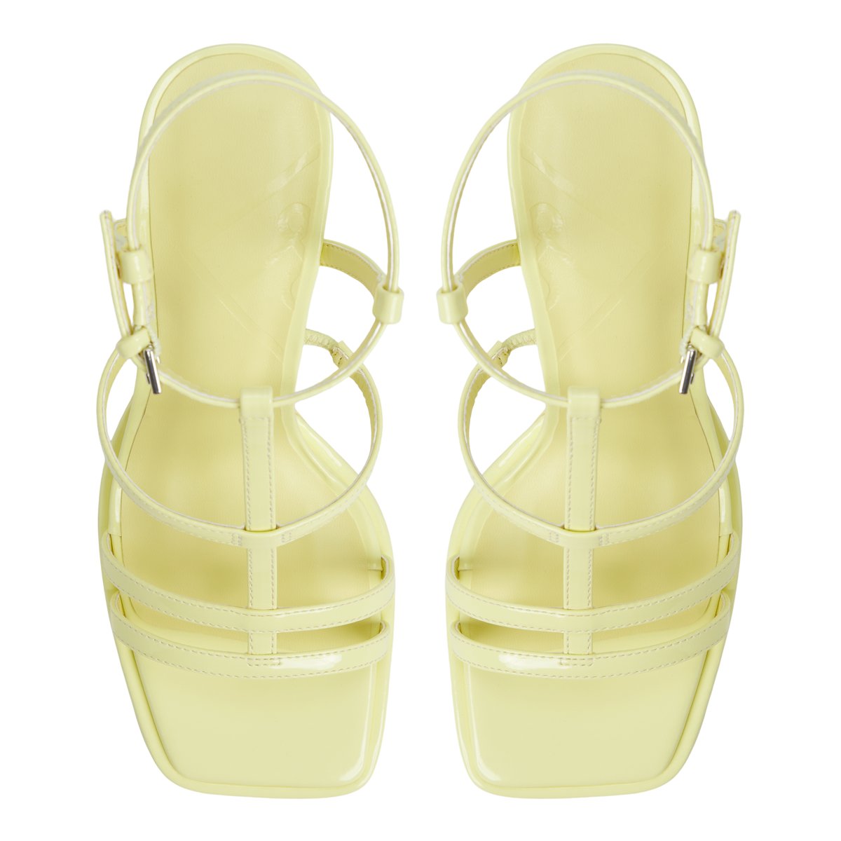 Aurellia Light Yellow Women's Lace Up Heels Sandals