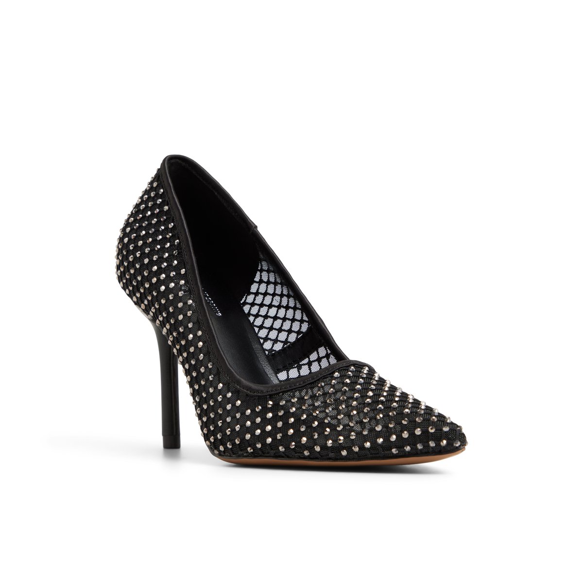 Leeona Black Textile Mesh Glitter Women's Pumps