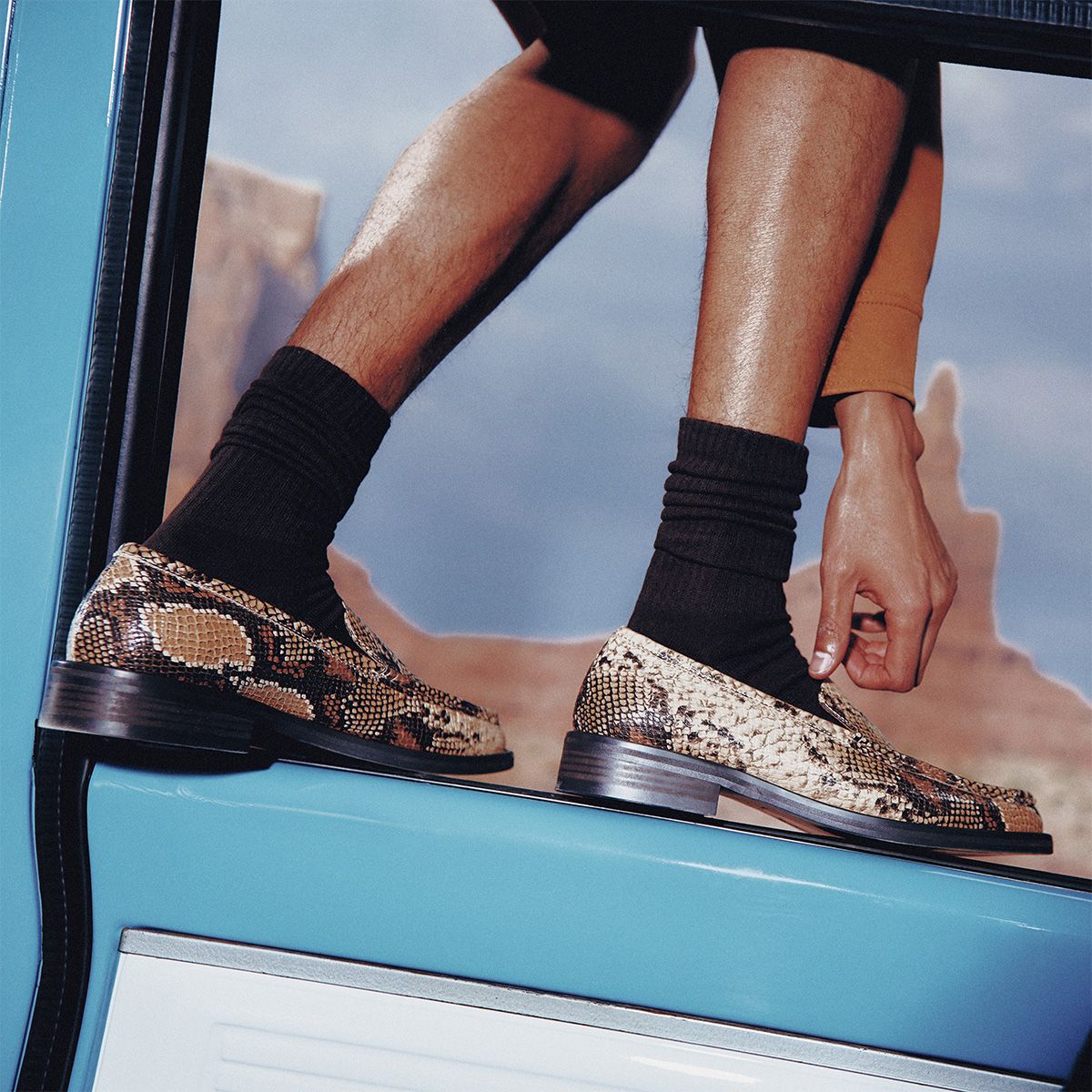 Wilshire Tan Synthetic Snake Men's Dress Shoes