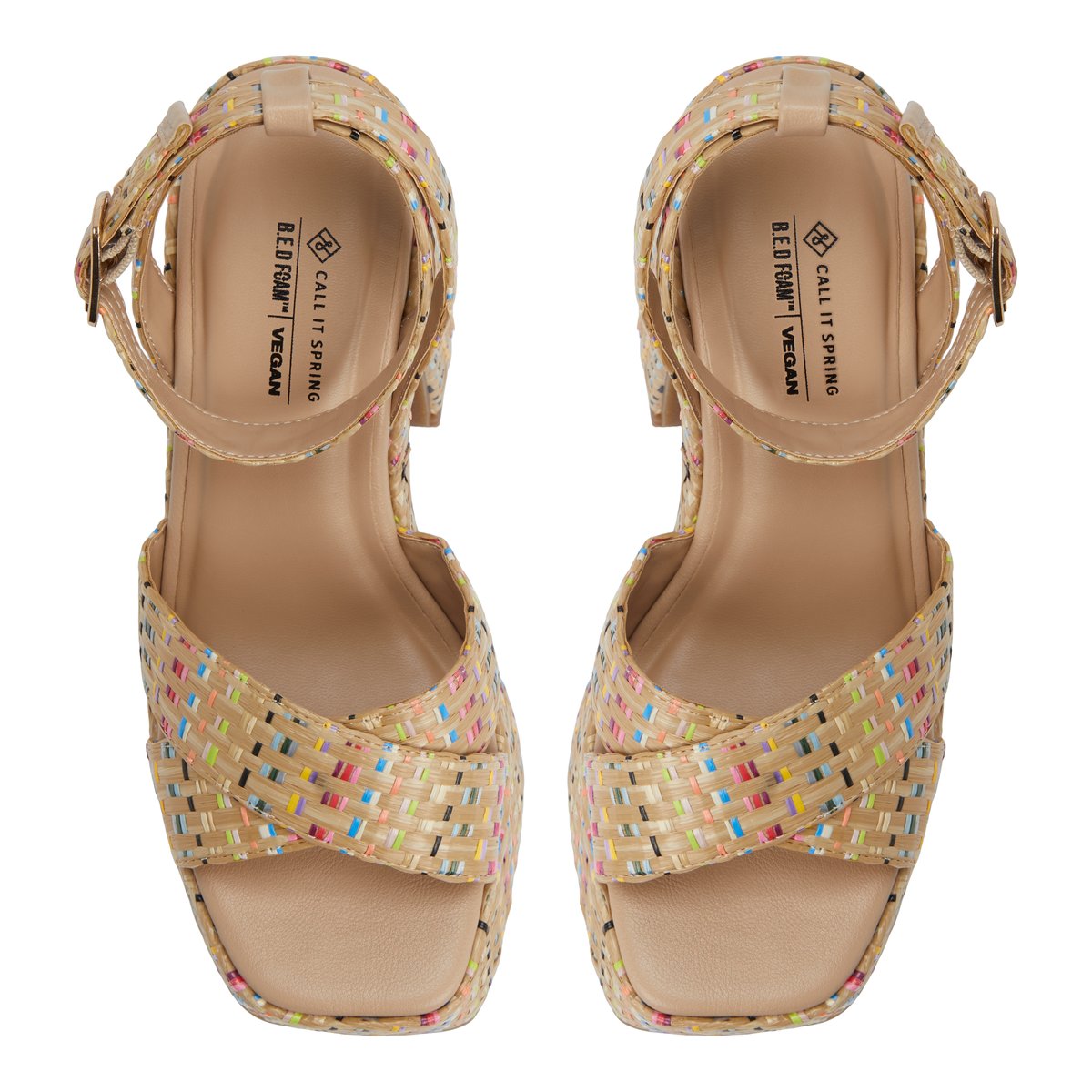 Alanii Multicolor Women's Platform Sandals