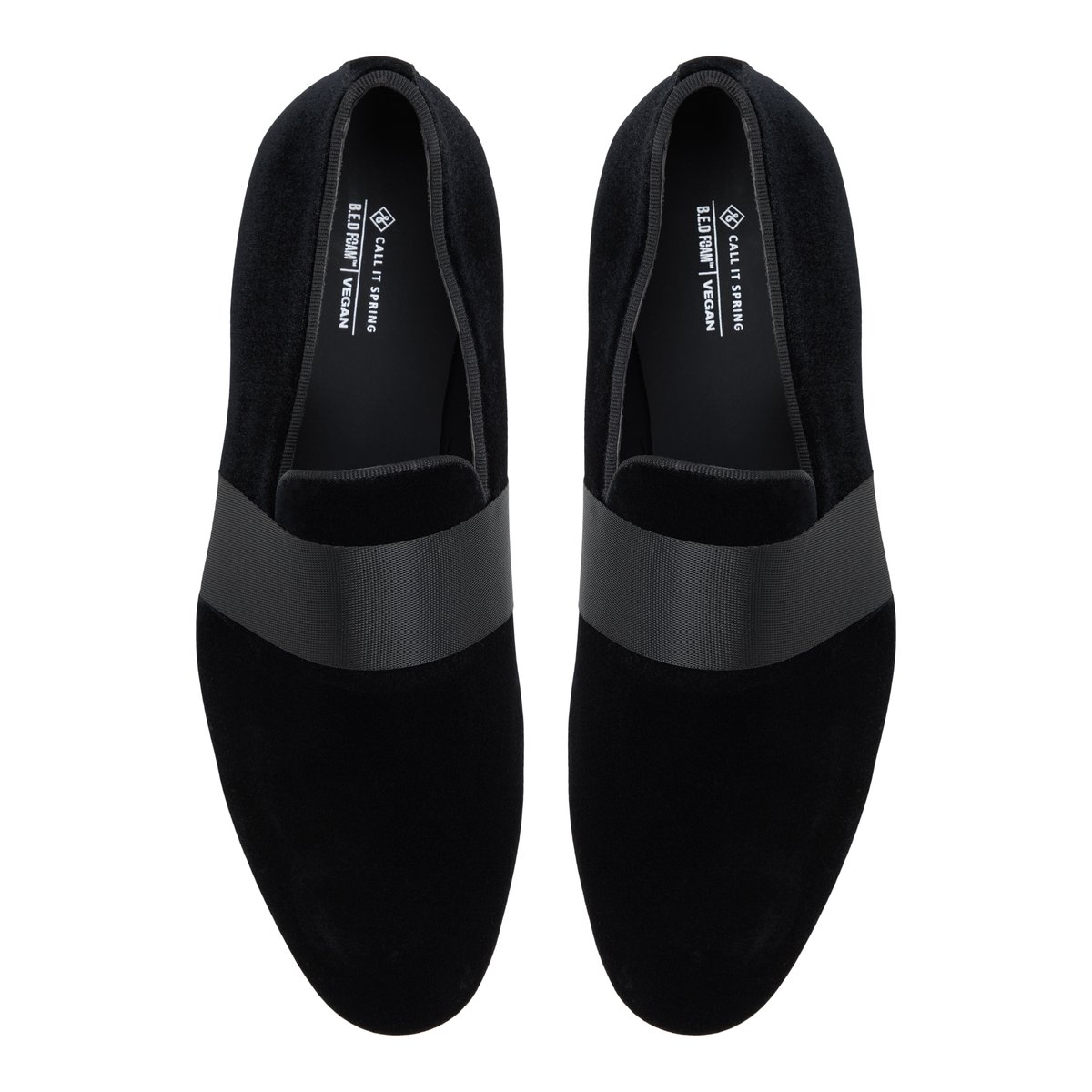 Dorion Black Synthetic Velvet Men's Loafers