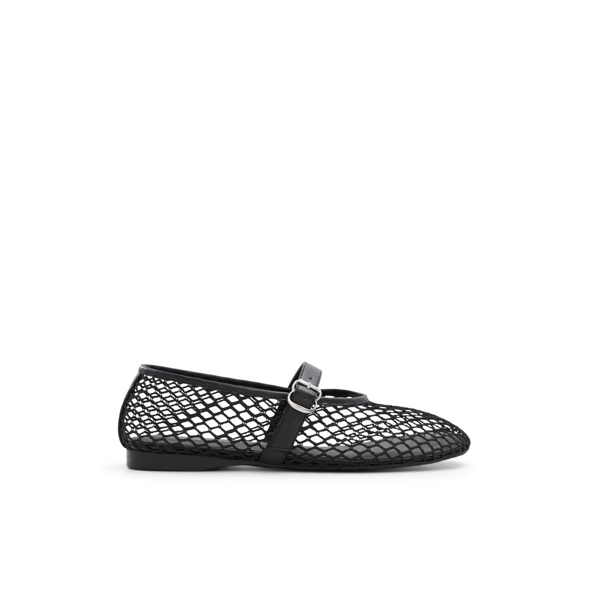 Elyiaa Black Textile Mesh Women's  Mary Janes