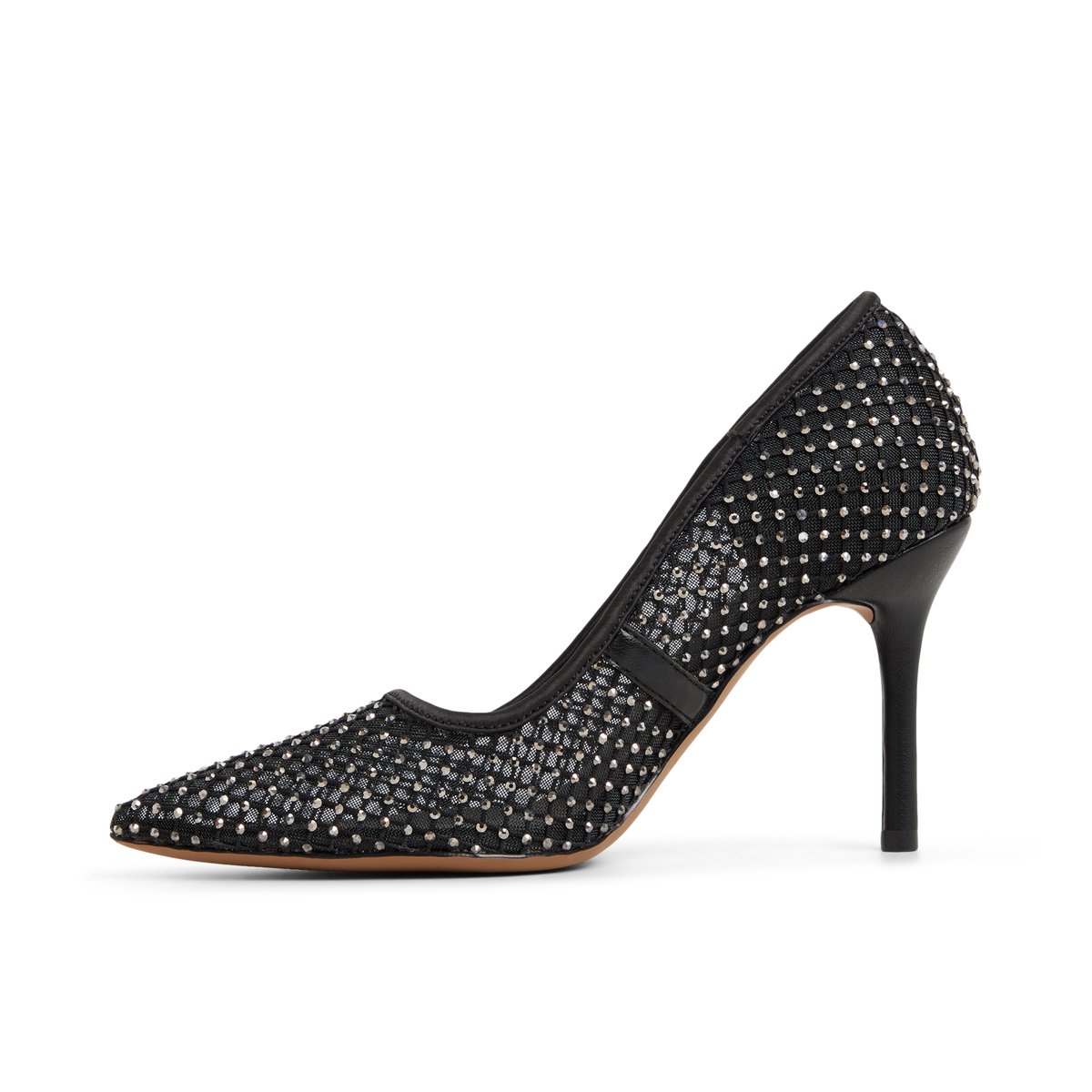 Leeona Black Textile Mesh Glitter Women's Pumps