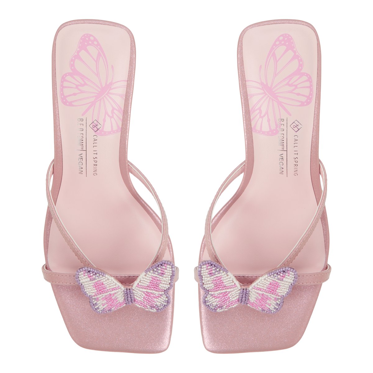 Mariposaa Light Pink Women's Embellished Shoes Bags