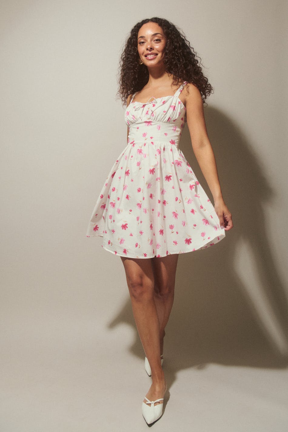 Gathered Bust Mini Dress