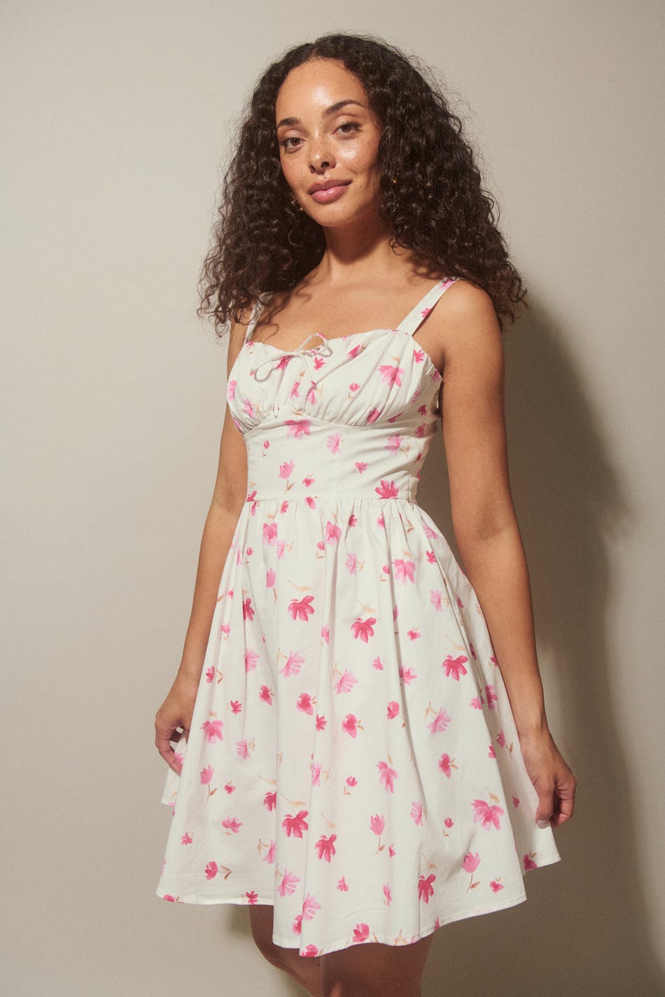 Gathered Bust Mini Dress