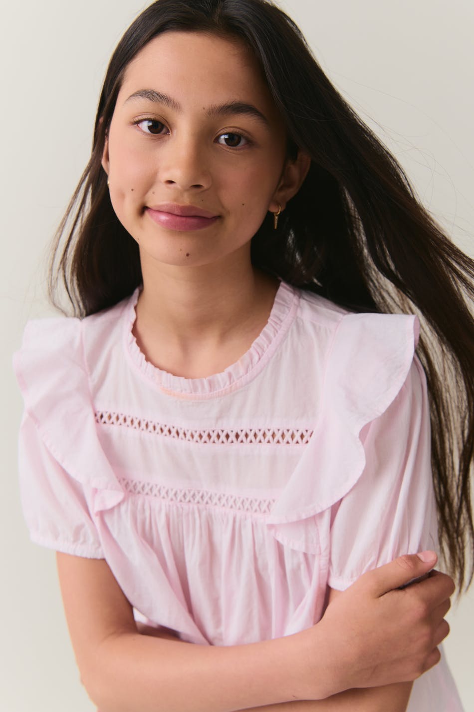 Y Puffsleeve Lace Top